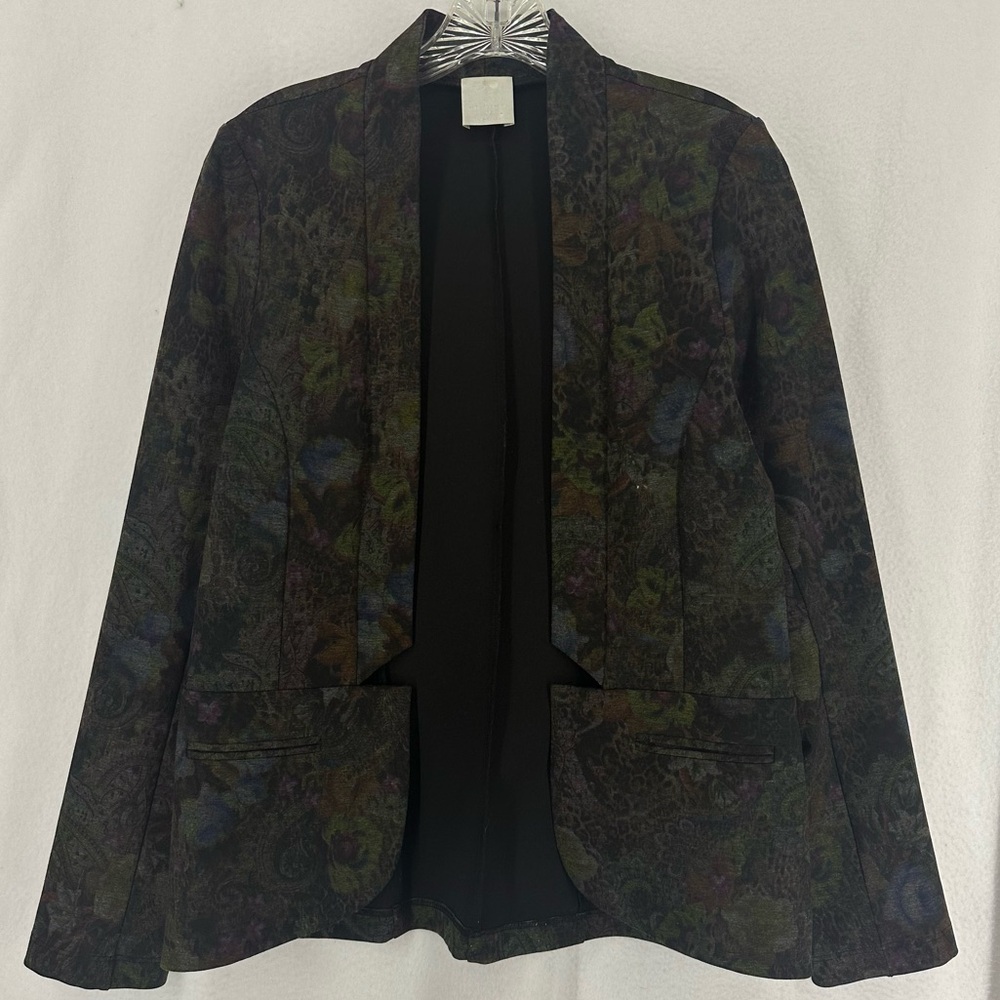 Ninty Eight‎ Floral Blazer Jacket Womens Medium Dark Green Gothic